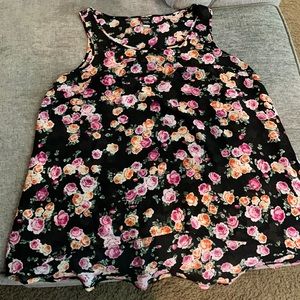 Sheer floral print tank
